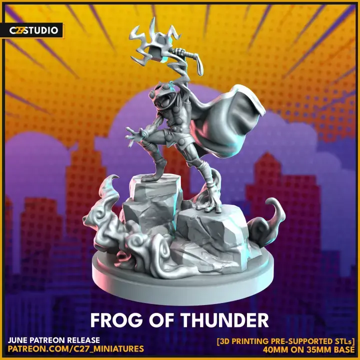Throg 40mm Scale 3D-Printed Character Figure Miniature - Crisis Protocol Proxy, Collectible Miniatures, C27, 3D-Printed Miniatures