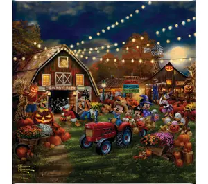 Thomas Kinkade Mickey&Minnie Pumpkin Festival 14x14GalleryWrap