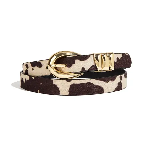 Women's Western Style Belt, Stylish Belts, Cow Pattern, Buckle, Western Belt Buckles, Casual Fashion Accessory for Jeans, Coats, Sweaters, Parties, Cowgirl Belt, Cowboy Cowgirl Belt, Belt With Buckle
