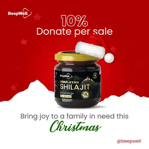 BeepWell Himalayan Shilajit Resin Pure 72% Fulvic Acid 85 Minerals 80 Servings for Immune Support Stress Relief Natural Health Supplement Edible Dietary |  Winter Support Initiative Edition