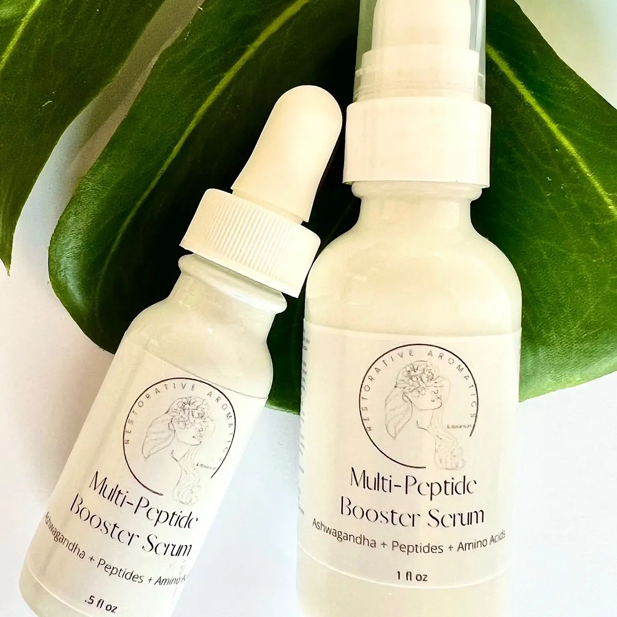Peptide Booster Serum - Youth Restore Face Serum - Hydrate, Plump - Natural Skincare - Ashwagandha + Peptides + Amino Acids