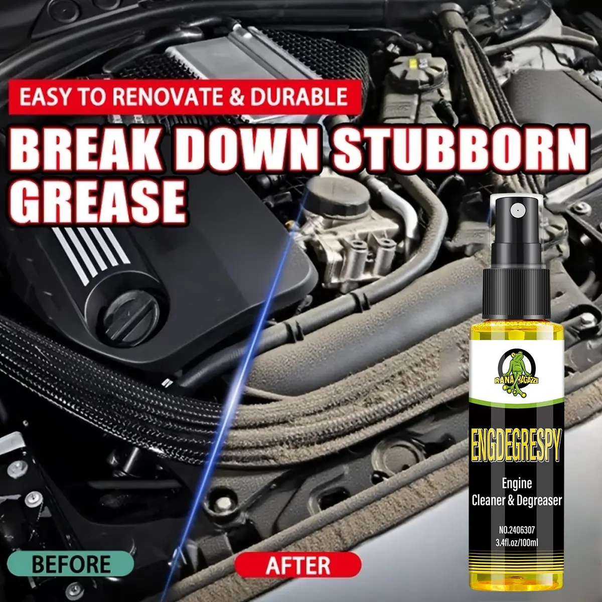 100ML Automotive Engine Compartment Refurbishment Kit, Engine Protective Coating Agent, Car, Rvs, Pickup, Van, Polishing, Cleaning & Degreasing Agent, Engine Degreaser Cleaner, Automobile Engine Cleaner, Engine Bay Cleaner