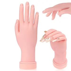 Practice Hand for Acrylic Nails Soft Touch Mannequin Hand for Nails, Flexible and Bendable Fake Hand for Nails for Nail Art Beginners