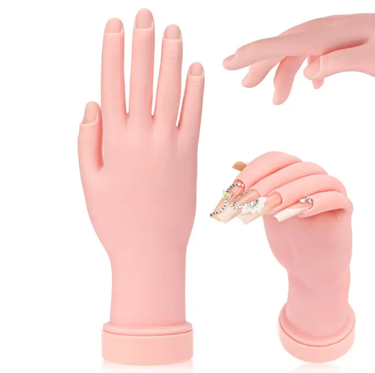 Practice Hand for Acrylic Nails Soft Touch Mannequin Hand for Nails, Flexible and Bendable Fake Hand for Nails for Nail Art Beginners