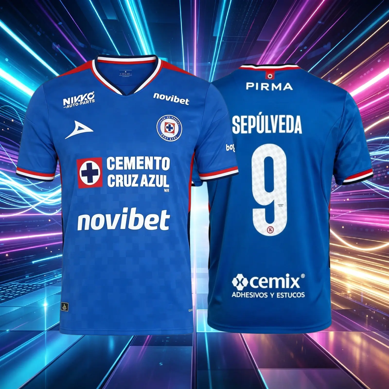 9# Angel Sepulveda 25 26 Mexico Cruz Azul Home Blue Short Sleeve Soccer Jersey Fans Version Liga MX