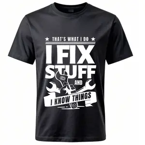 Mens Graphic T - Shirt with "That's What I Do I Fix Stuff And I Know Things" Print - Soft, Comfortable Fabric Ideal for Casual Wear
