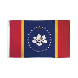 3x5ft Polyester Mississippi Flag - Dye Sublimation Print Banner with Header Tape, Bold Colors Home & Festive Party Backdrop