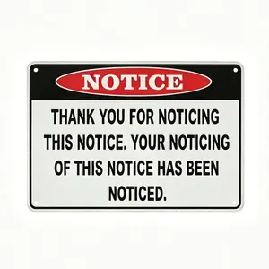 TikTok Viral Novelty Metal Sign | "Thank You For Noticing" Funny Wall Art for Cave tiktokshopspringglowup