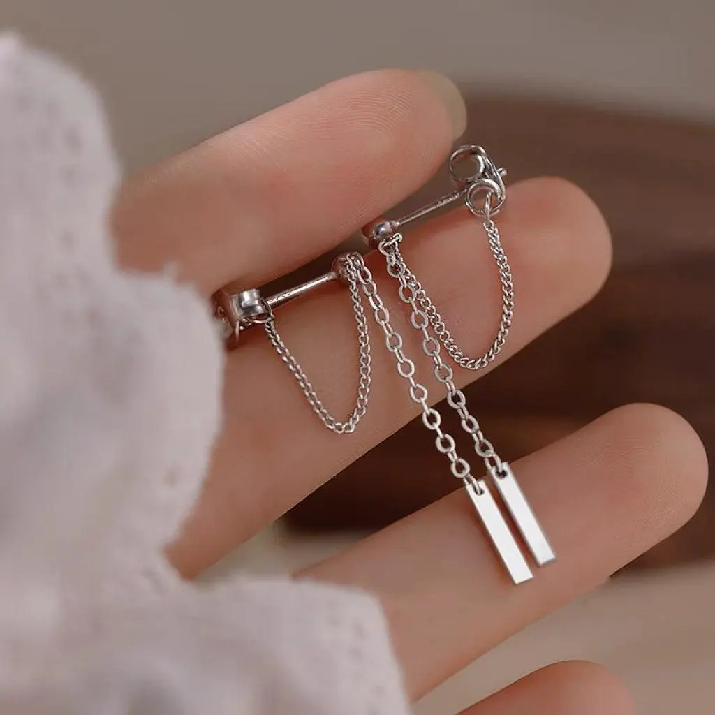 s925 sterling silver Geometric Chain Earrings，Exquisite earrings, minimalist earrings, anniversary gifts, gifts for friends, simple earrings, fashion earrings, cute earrings, gifts for girlfriends, holiday gifts