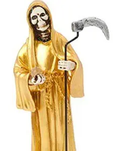 Gold color Holy Death / Grim Reaper. 5" (Imagen de La Santa Muerte color dorado de 5 pulgadas)