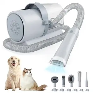Pet Grooming Vacuum Kit 2.5L, Professional Dog Grooming Clippers with 3 Suction Modes & 5 Groomer Tools, Cordless Low-Noise Pet Hair Trimmer for Cats, Dogs, and Other Animals