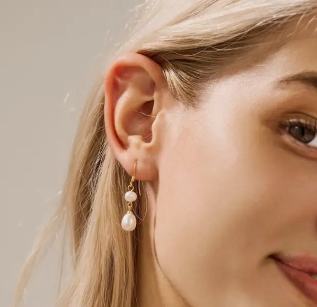Elegant Greenish Spring Jewelry Double Pearl Drop Earrings - Classic Beauty for Women, Simple Pearl Dangle Earrings Jewelry for Women,Valentine's Day Gift