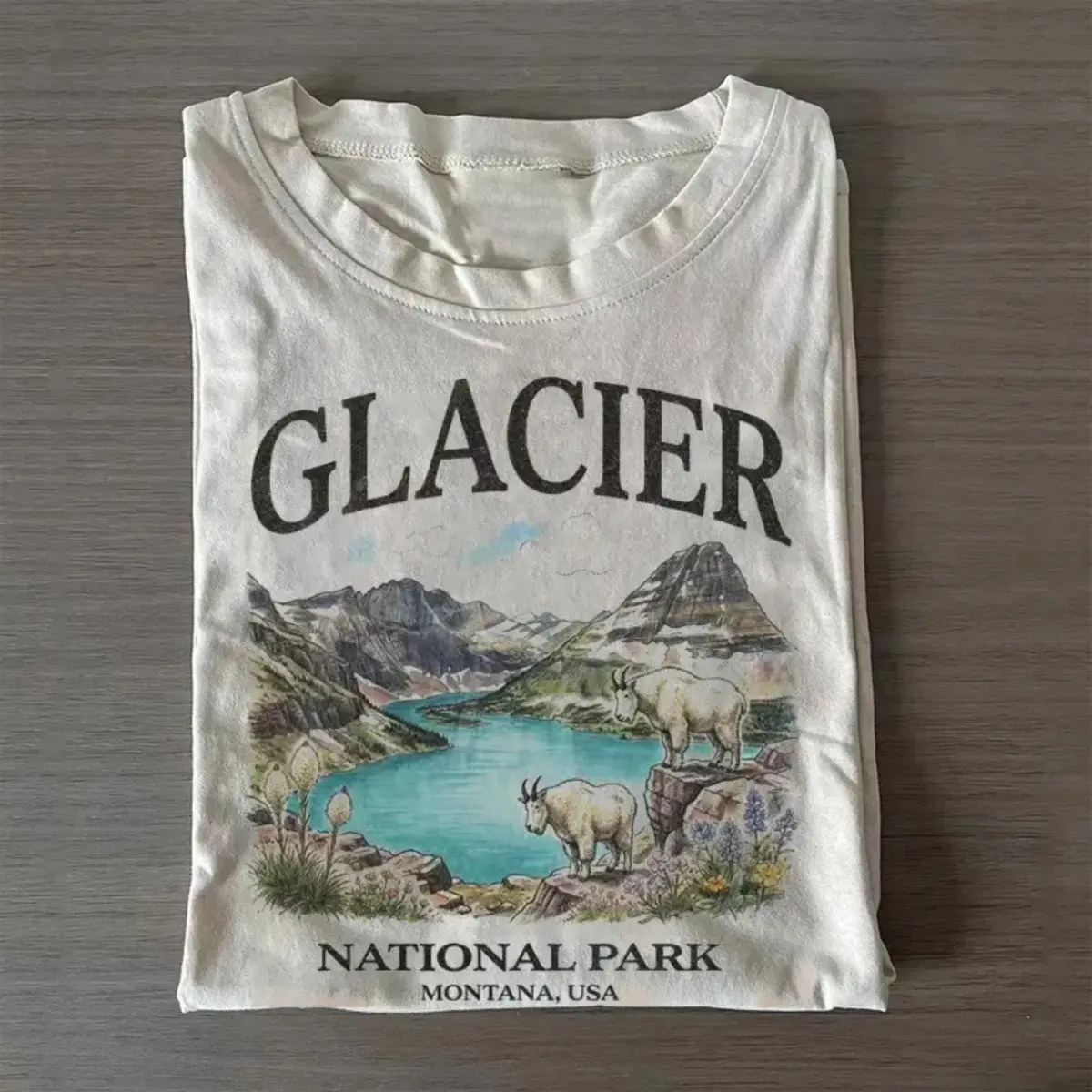 Comfort Colors Glacier National Park T-Shirt, Vintage Montana Mountain Lake Graphic Tee, Retro Alpine Nature Shirt, Hiking Adventure Gift