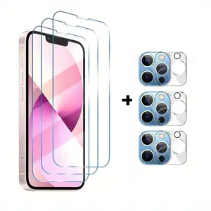 3pcs+3pcs Tempered Glass Film Camera Protection For IPhone 16/15/14/13/12/11 Pro Max Protective Glass Screen Protector