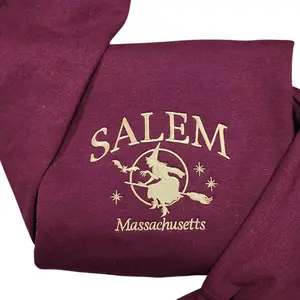 Salem Witches Embroidered Crewneck, Salem Massachusetts Crewneck, Witches Sweatshirt