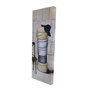Begin Home Decor 2080-4816-MI32 16 x 48 in. Object Brown Hat Boxes Canvas - Contemporary Home Decor Art