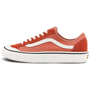 Vans Style 136 VR3 Low-Top Casual Sneakers for Men and Women in Red and White Verifiable, with credentials and supporting global authentication