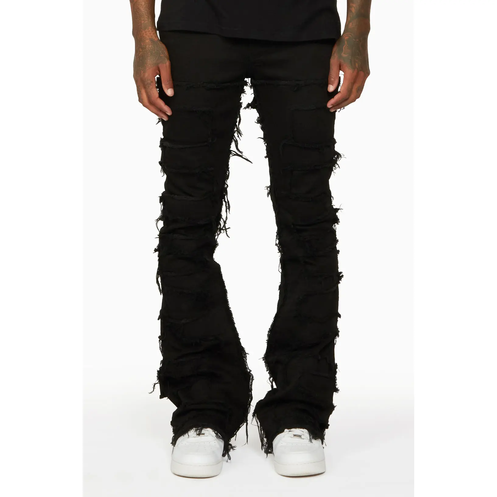 Shake Black Stacked Flare Jean Shake Black Stacked Flare Jean