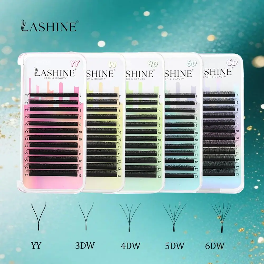 Lashine YY 3D 4D 5D 6D W Shape Lash Premade Fans Eyelash Extension Faux Mink Natural Soft Clover Lash Cilio Volume Eyelashe 2026 New