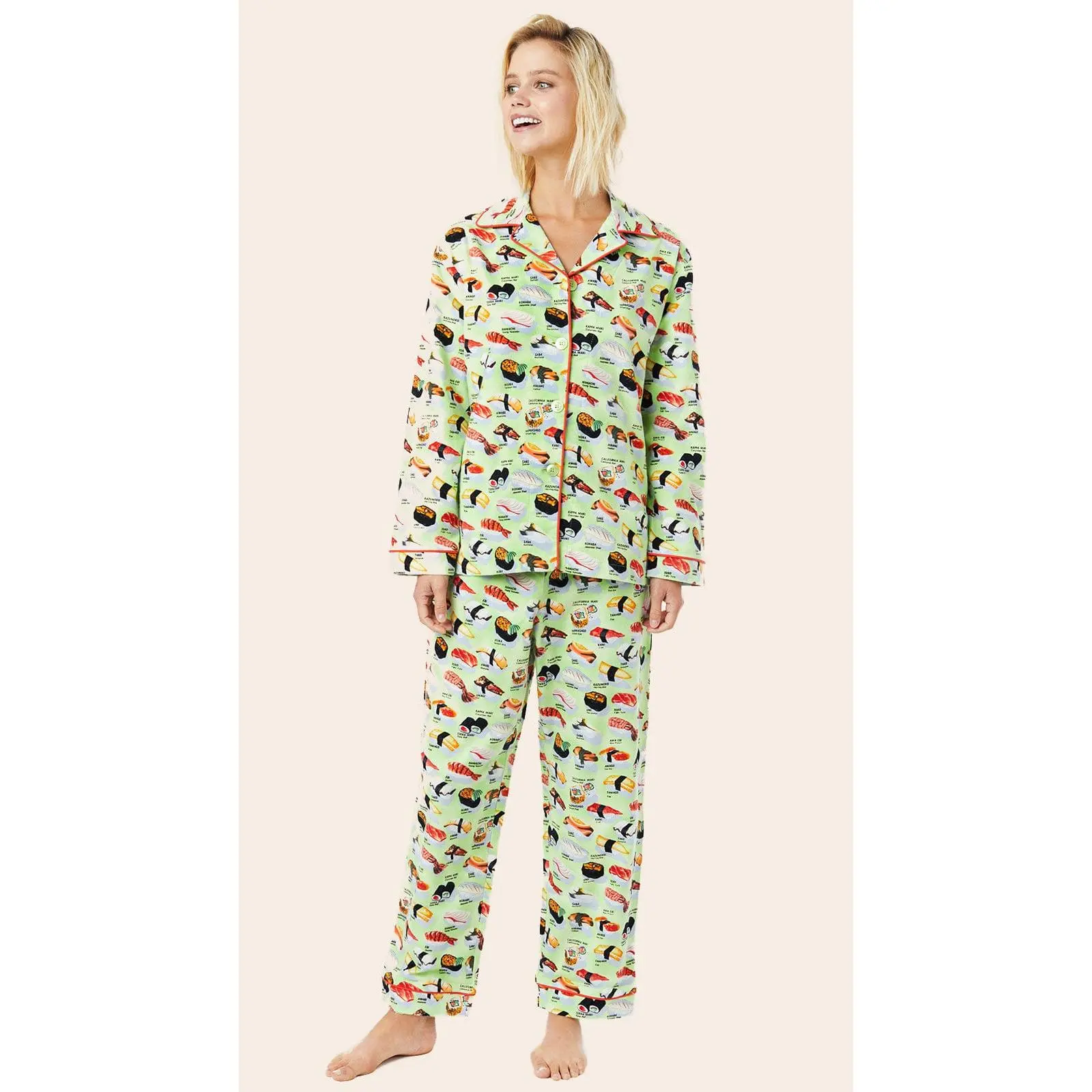 Sushi Flannel Pajama - Wasabi