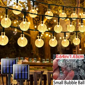 Eco-Friendly Solar Bubble Light String, Energy-Saving Outdoor Garden Decor, 8 Modes Dreamy Crystal Ball Lights, Christmas, Patio, Party, Tree Decoration