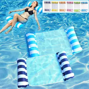 1 Pack Inflatable Pool Floats Hammock, Adults for Size Water Hammock Lounger, Multi-Purpose 4-in-1 Swimming Water Floating Rafts