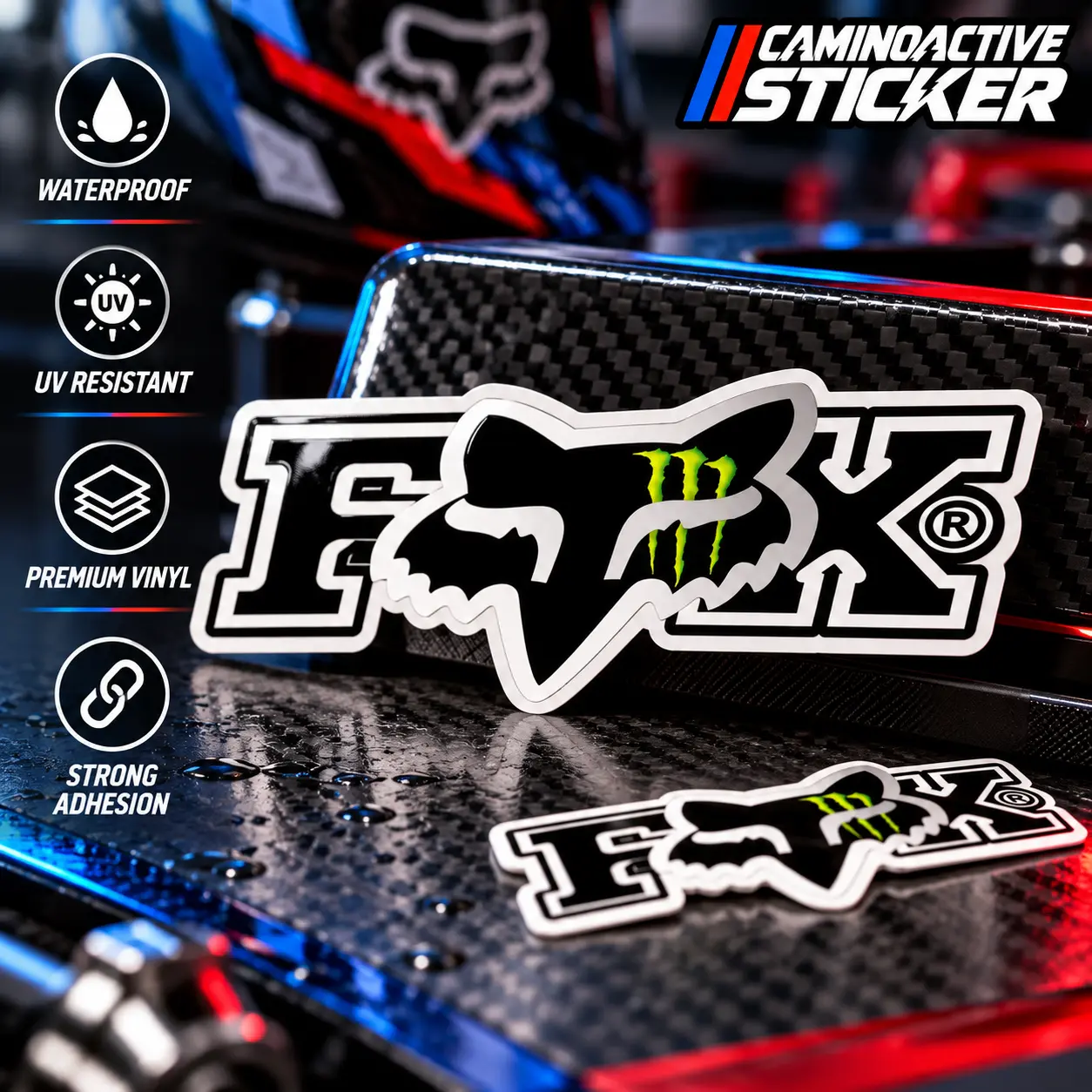 Monster Energy Racing Sticker - Extreme Sports Dirt Bike Decal for Cars, Helmets & Motorcycles | Waterproof Vinyl Sticker