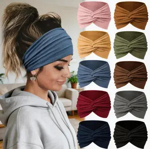 4Pcs/Pack random Hair Accessories Twisted Extra Large Thick Wide Headbands Turban Workout Headband Head Wraps for Women