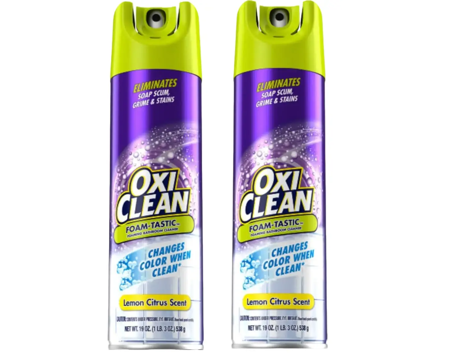 OxiClean Foam-Tastic Bathroom Cleaner, 19oz - Eliminates Soap Scum, Grime & Stains, Color-Changing Formula for Easy Clean Verification