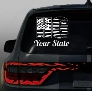 HG Holler Girl, Creek Squad, Flag Style, Vinyl Window Decal - Universal Car Sticker for Vehicle Windows, Boats, RVs, Office Desks & Laptops - Stylish Car Merch & Car Accessories - All 50 States Available