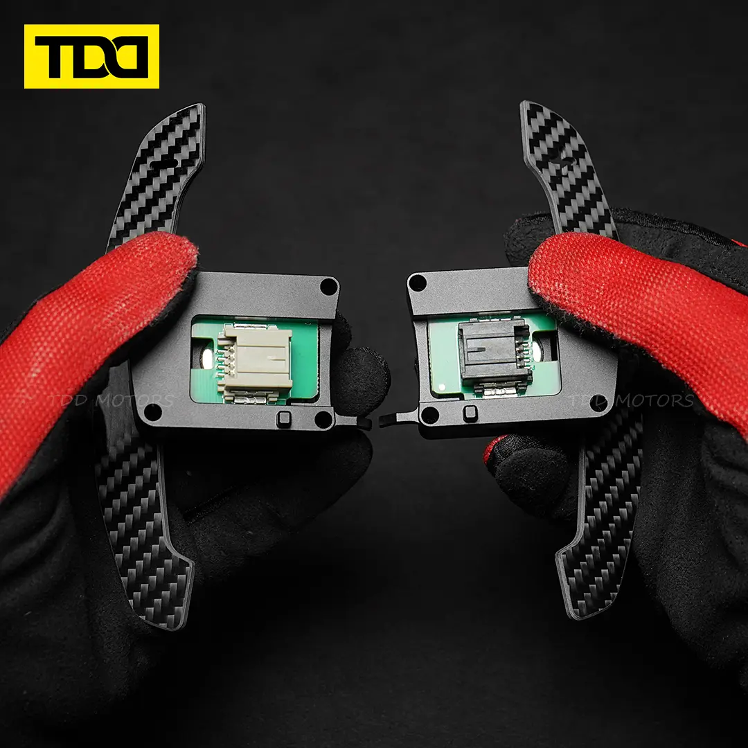 TDD carbon fiber Magnetic Paddle Shifters for Ford Mustang GT/Shelby 2015-2023, Aluminum Alloy Shift Extensions, Enhanced Feel and Control for Track-Inspired Driving Car steering wheel modification Parts
