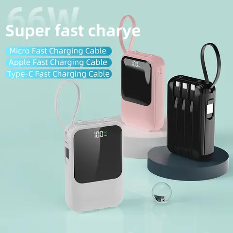 2026 flagship latest release 10000 i-phone portable charger. Comes with three external charging cables and supports power bank fast charging, allowing you to charge three different devices at the same time.