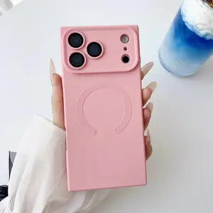 Square Skin-Feel Magnetic Lens Protective Case | Compatible with iPhone 17 Series Phone Cases (17/17 Pro/17 Pro Max) | Stylish and Classic Protective Case Phone Cover Casing