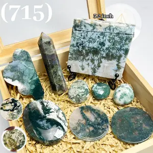 600g Natural Crystal Moon & Star Tower Set with Delicate Bracelet