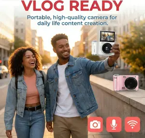 Portable CCD Camera with 180° Flip Screen, 1080P HD Video & Photography, Ideal for Beginners & Vlogging