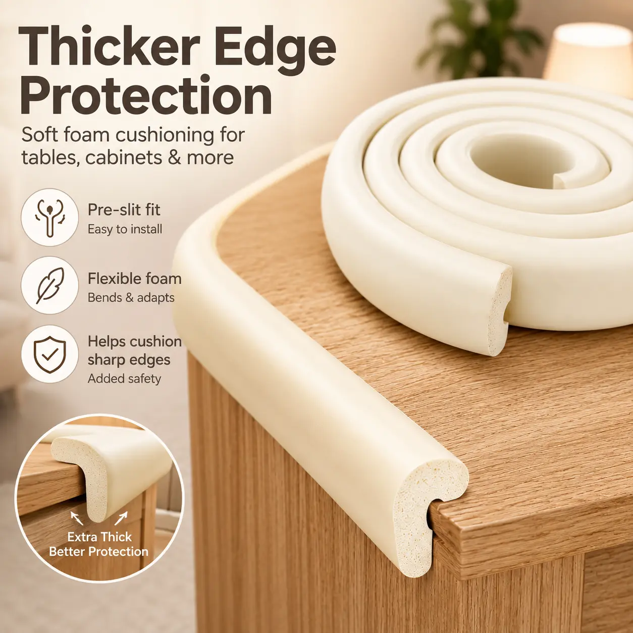 Children's Anti-Collision Strip Thickened L-Shaped Kindergarten Anti-Collision Sticker for Table Edge Maternal and Infant Products Baby Protection Anti-Collision Strip