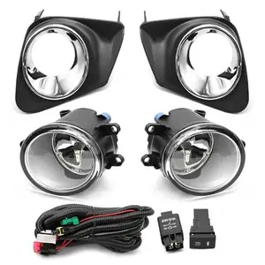 Nakkaa Fog Light Assembly Compatible with Toyota Corolla 2011 2012 2013 Pair Fog Lamp W/H11 12V 55W Halogen Bulbs & Switch & Wiring 81210-06071/ 81220-06071/ 81481-02210/ 81482-02200 Left and Right