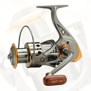 DC Series Baitcasting Fishing Reel, 5:2:1 Gear Ratio, 10kg Max Drag, Aluminum Alloy & PA Construction, Ambidextrous Wood-Like Handle, Models 1000-7000, Smooth Casting & Retrieval for Freshwater & Saltwater Angling