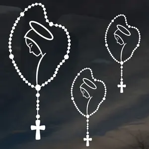 3PCS/SET  Gentle Belief Nun Rosary Decor StickerThis peaceful faith sticker (suitable for car windows/notebook covers) with sleek lines + nun rosary shape adds a “gentle belief logo” to your ride, calm and eye-catching on drives Car Decals