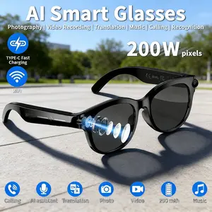 Ai Sunglasses Real-Time Translation Smart Glasses, Bluetooth-compatible Call, Camera, Audio Video, Music Player, Multifunctional Men's Eyewear