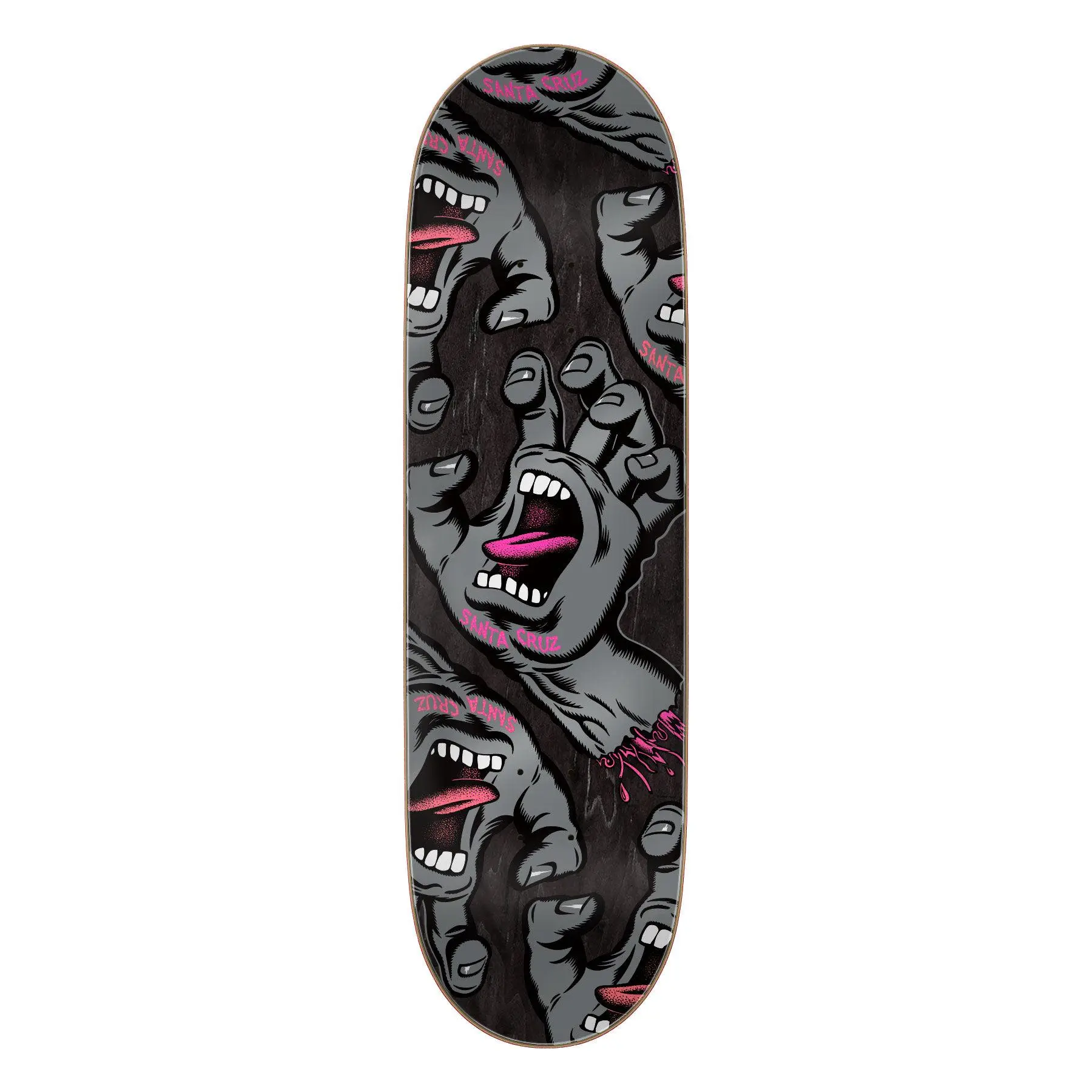 Santa Cruz Skateboards 9.0" x 32.15" Skateboard Deck - 7-Ply Maple Wood, Crowded Hand Graphic, 3D Concave, 14.25" Wheelbase, Lower Nose and Tail Kick, Signature Matte Finish