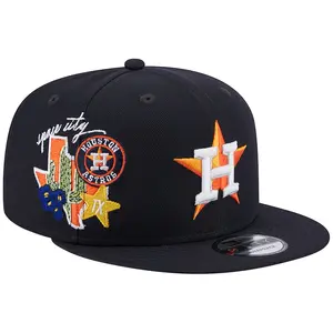 New Era MLB Houston Astros Baseball Cap Flat Brim Fitted Baseball Hat Streetwear Hip Hop Unisex Premium