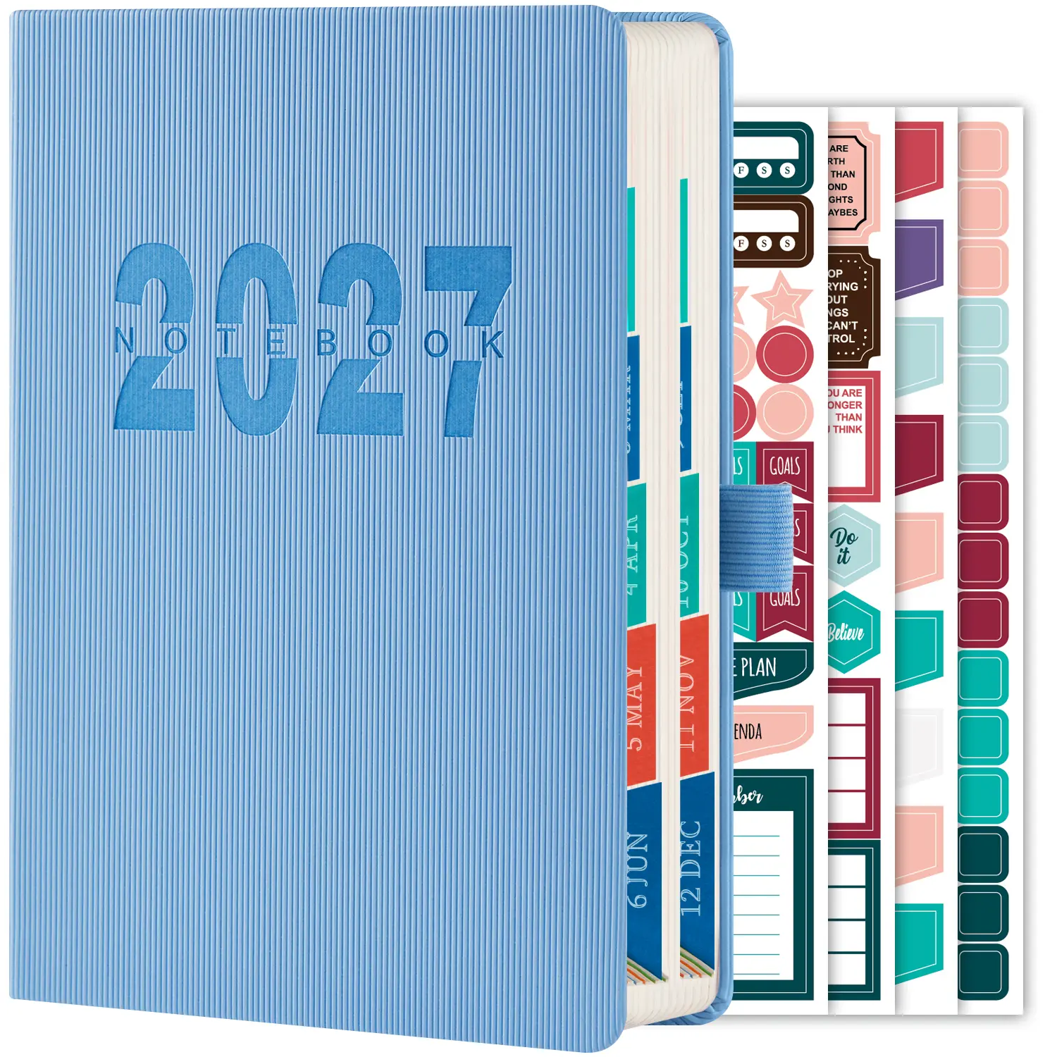 2027 Planner Calendar, Jan 2027 - Dec 2027, Daily and Monthly Productivity Planner with Inner Pocket, 4 Planning Stickers, 12 Monthly Tabs, A5 Hardcover Agenda Book for Women Men, 5.5" X 8.3"