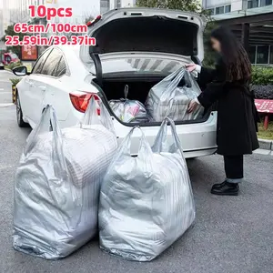 10pcs Large Capacity Plastic Bags, Disposable Storage Bags Space Saver Bags for Blankets, Sheets, Clothes, Shoes, Dolls, Moving, Travel, Home Storage