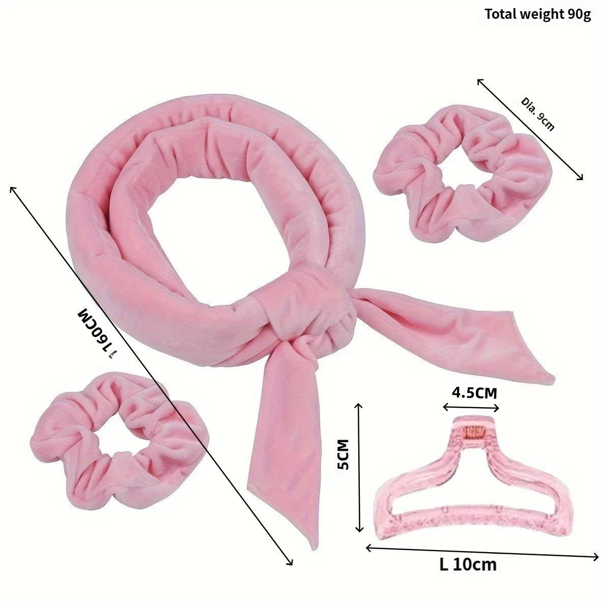 Heatless Hair Curler Set - No Heat Bow Curler Big Wave Overnight Sleep Curls Kit with Shower Cap & Eye Mask, Hot-Selling Damage-Free Curling Ribbon for Long/Short Hair, Lazy Girl Hair Styling Tools for Sleeping, Daily Use & Travel, Best Curly Hair Artifac