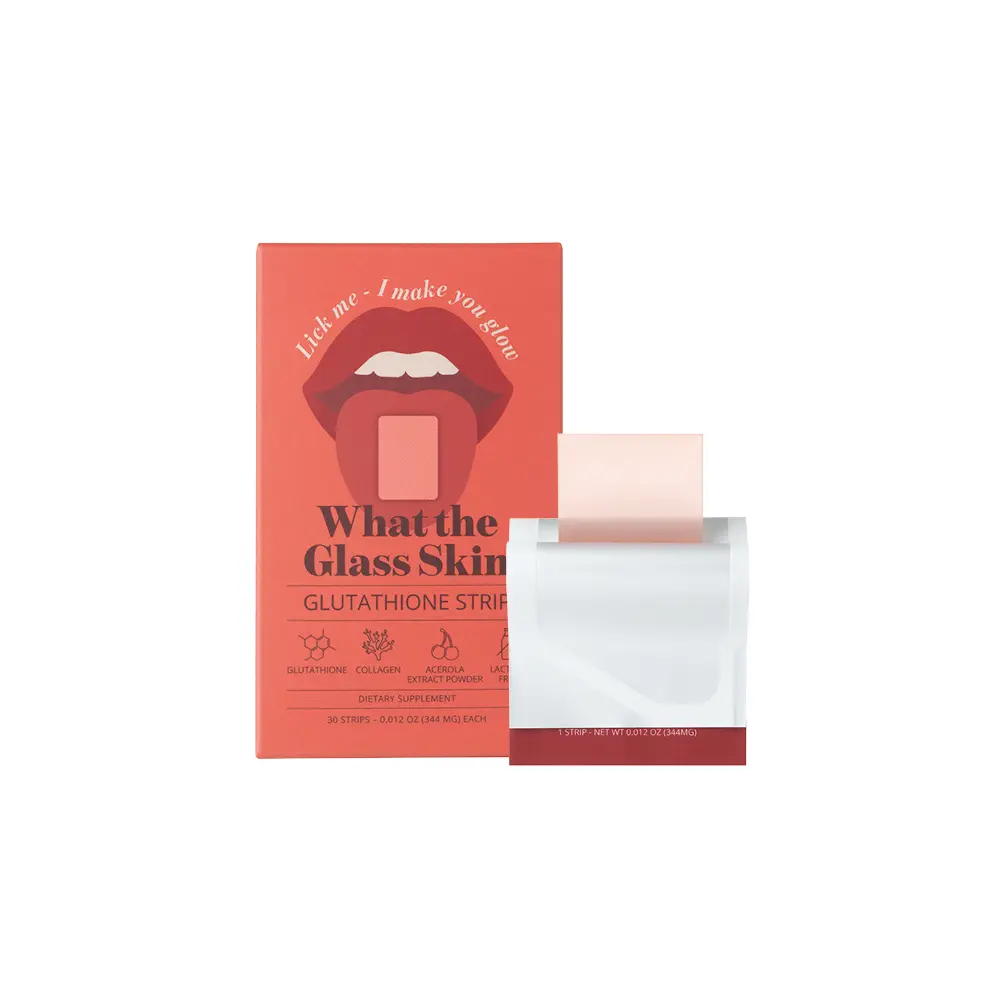 What the Glass Skin Glutathione Strip 30 Strips x 0.012 oz(344mg) with Collagen, Acerola Extract, Milk Thistle, Hyaluronic Acid | Fast-Absorption, Skin & Liver Support - TikTok Shop What the Glass Skin Glutathione Strip 30 Strips x 0.012 oz(344mg) with Collagen, Acerola Extract, Milk Thistle, Hyaluronic Acid | Fast-Absorption, Skin & Liver Support - TikTok Shop