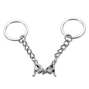 Ouligay 2Pcs Matching Couple Pinky Promise Keychain Gifts for Boyfriend Girlfriend, Best Friend Friendship Ideal Gifts for Women Men