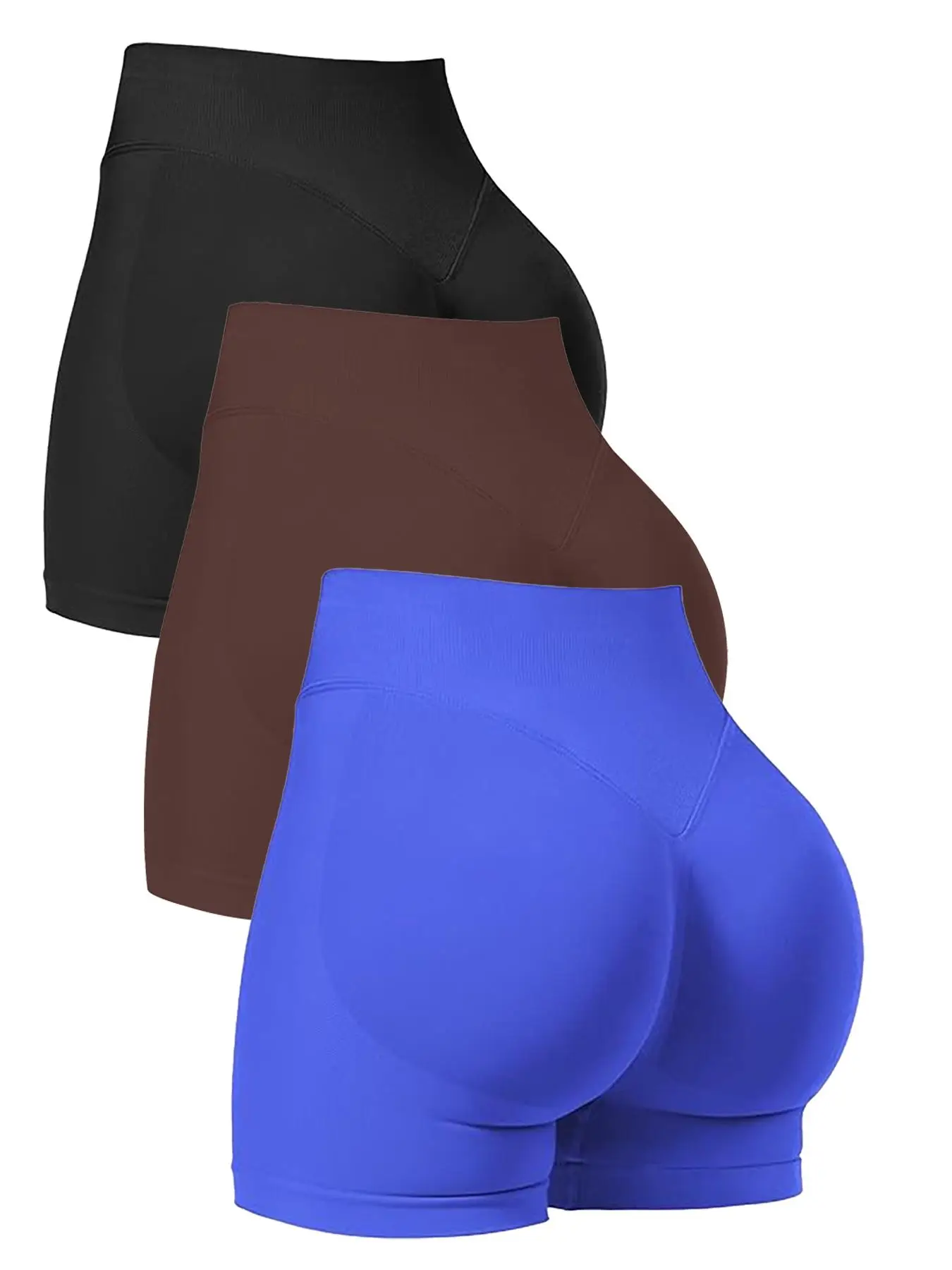 Women's Solid Color Scrunch Sports Shorts, Breathable Comfortable High Stretch Seamless Yoga Shorts, Ladies Sportswear for Indoor Outdoor Wear