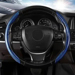 Carbon Fiber Pattern Car Steering Wheel Cover, Breathable Anti-slip Car Wheel Cover, Universal Car Interior Decoration Accessories