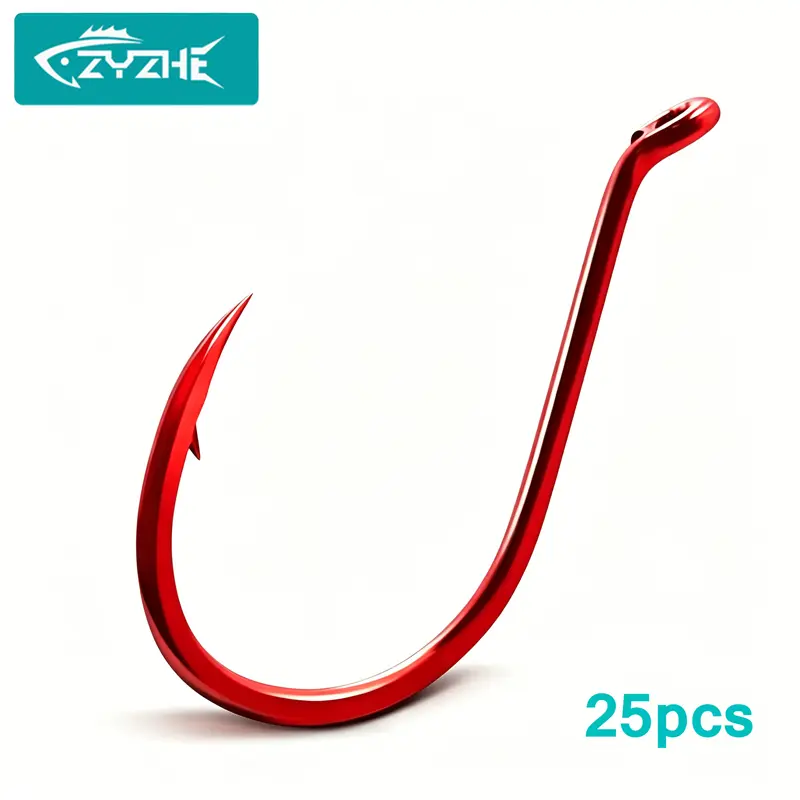 25pcs Red Octopus Beak Fishing Hooks High Carbon Steel Size 3/0# 4/0# 5/0# 6/0# BKK Hooks Sharp Ideal For Freshwater Saltwater Fishhooks